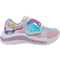 Imagem de Tênis Luz Led Infantil Menina Casual Dia a Dia com Corte Holográfica Mini Pé Mp-2327
