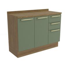 Imagem de Balcão com Tampo 120cm Botanic 2 Portas 3 Gavetas Kappesberg