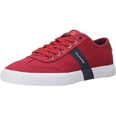 Imagem de Tommy Hilfiger Tênis masculino Pandora, Vermelho/azul marinho/Mocha 604, 42