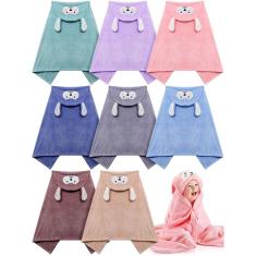 Imagem de Toalha de banho para bebês com capuz Preboun Soft, altamente absorvente, 8 unidades