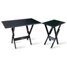 Imagem de Conjunto De Mesa 1,10x70 E Mesa Aparador Dobrável Com 6 Cadeiras Tarimatã Para Area Gourmet - 