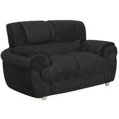 Imagem de Sofá 7025 2 Lugares em Tecido Suede Preto
