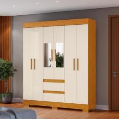 Imagem de Guarda-Roupa De Casal Argentina Com Espelho 6 Portas Linhamobília, Cin