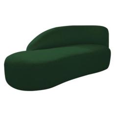 Imagem de Divã Recamier Curvo Luna 185cm Lado Esquerdo Suede Verde