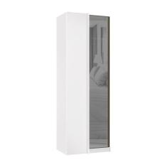 Imagem de Guarda Roupa Modulado Canto Reto 1 Porta 80cm com Vidro Reflecta Prata Prime Luciane Móveis