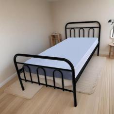 Imagem de Cama de Solteiro Com Estrado de Ferro Hospitalar Preta 023 - Marcheli