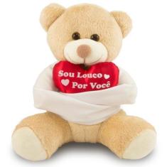 Imagem de Urso de Pelúcia Louco Por você 25cm Anti-alérgico - Toybrink, Caramelo