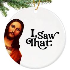 Imagem de Enfeite de Natal BAOXUE I Saw That Jesus Ceramic 3 polegadas