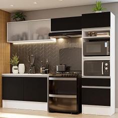 Imagem de Armário de Cozinha Completa 260cm Branco/preto Topazio Madesa 01