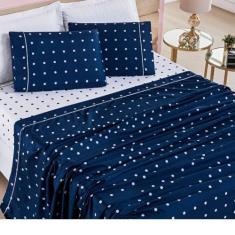 Imagem de Jogo De Lençol Cama Solteiro 3 Peças Micropercal 200 Fios Petit Poá -