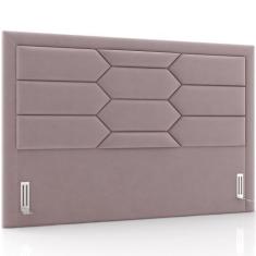 Imagem de Cabeceira Cama Box Casal 140cm Estofada Nora P05 Veludo Rosê - Lyam De