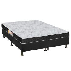 Imagem de Cama Box Queen: Colchão Espuma Castor Sleep Max + Base Crc Suede Gray(158X198)