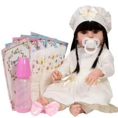 Imagem de Boneca Reborn Menina Realista 46cm Com Lindos Acessórios - Cegonha Reb