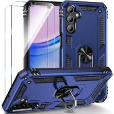 Imagem de Muntinfe Capa para Galaxy A15 5G, capa para Samsung Galaxy A15 5G com protetor de tela HD [2 unidades], [grau militar] 4,9 m. Capa de telefone à prova de choque testada com queda com suporte