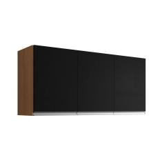 Imagem de Armário Aéreo Amendoa-pt p- Cozinha Andreia 120cm c- 3 Portas - Ajl Móveis