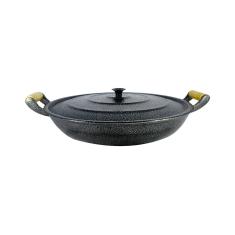 Imagem de Frigideira Alumínio Fundido Craqueada Alça Madeira Trad 36Cm