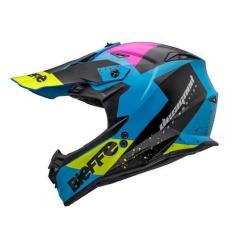Imagem de Capacete Motocross Trilha Bieffe B-CR Flip Azul Moto Cross, Azul amare