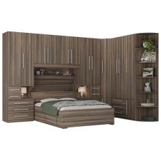 Imagem de Guarda-Roupa de Canto Completo e com Cama Baú Queen Size 1222 San Remo