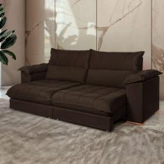 Imagem de Sofá Retrátil e Reclinável 3 Lugares 250cm Italia Marrom