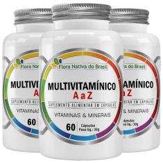 Imagem de KIT 3X MULTIVITAMíNICO A A Z 500MG 60 CáPSULAS - FLORA NATIVA 