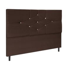 Imagem de Cabeceira Cama Casal 140 Cm Virgínia Suede Marrom E-frame