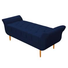 Imagem de Recamier Estofado Ari 100 cm Solteiro Suede Azul Marinho - Amarena Móveis