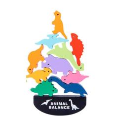 Imagem de Blocos de construção infantil empilhando alto dinossauro equilíbrio animal barco quebra-cabeça brinquedos de madeira para bebês e crianças pequenas| B