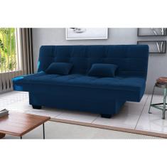 Imagem de Sofá Cama Esmeralda Veludo Azul E433 - Matrix