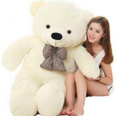 Imagem de Urso creme bicho pelúcia gigante 140cm grande p/ namorada