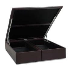 Imagem de Base Para Cama Box Casal Pérola com Baú Marrom