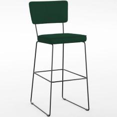 Imagem de Banqueta Alta Bar Cozinha Sala De Jantar Fixa Allana L02 Suede Verde M
