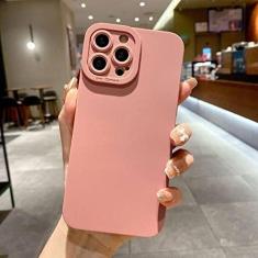 Imagem de Capa de telefone de silicone fosco para iPhone 14 13 12 11 Pro Max Mini XR XS Max X 8 7 14 Plus SE 2020 Lente da câmera Portector Capa macia, rosa, para iPhone XS Max