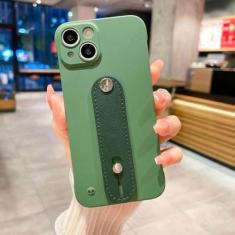 Imagem de Para iPhone 14 Pro Max 13 Pro Max 12 Pro 11 Pulseira de couro de luxo sem moldura Capa de telefone com lente à prova de choque capa de suporte protegida, verde, para iPhone 12 Pro