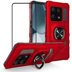 Imagem de Ailiber Compatível com OnePlus 10 Pro, capa 1+ 10 Pro com protetor de tela, suporte de anel para suporte magnético de carro, capa de telefone resistente à prova de choque resistente para One Plus 10