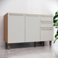 Imagem de Balcão Pia 120cm 3 Portas 2 Gavetas Requinte Henn