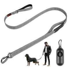 Imagem de Coleira para cães resistente, coleira refletiva dupla face laqibak para cães - engrossamento de camada dupla, design de mosquetão de segurança bloqueável, 1,8 m, perfeita para passeios alegres de cães