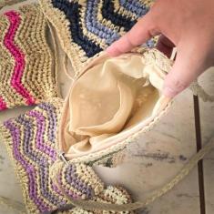 Imagem de Bolsa Lateral Transversal Listrada Casual para Praia Artesanal - Terum