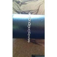 Imagem de Pulseira Feminina Prata 925 Modelo Coração 19 Cm