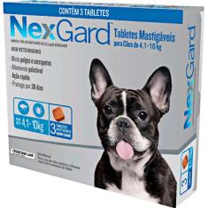 Imagem de Antipulgas e Carrapatos NexGard 28,3 mg para Cães de 4,1 a 10 Kg - 3 Tabletes