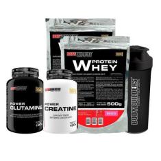 Imagem de Kit 2X Whey Protein 500G + Power Creatina 100G + Power Glutamina 100G