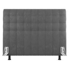 Imagem de Cabeceira Cama Box Casal Dahlia 140Cm Com Frame Suede Cinza Claro - Abmaza