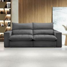 Imagem de Sofá Retrátil e Reclinável Martinho 250cm Veludo Cinza  - Celflex