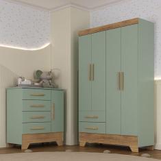 Imagem de Quarto Infantil Guarda Roupa 4 Portas E C moda Catavento Rodi