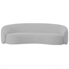 Imagem de Sofá 3 Lugares 200cm Orgânico Luxo Recepção Amore Linho Adj Decor Cinza