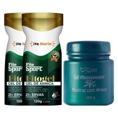 Imagem de Kit Massageador Com Arnica: 2 Fitosport Fitogel 21 Ervas + 1 Gel Massa