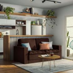 Imagem de Sofá 3 Lugares Retrátil Zugo Suede Marrom 180 cm - Mobly