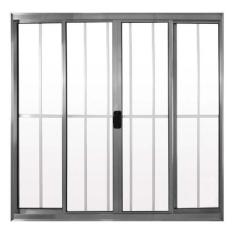 Imagem de Janela de Alumínio Brilhante Vitro de Correr 4 Folhas Com Grade Hale E