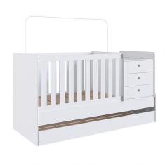 Imagem de Berço Mini Cama Com Auxiliar Certificado Pelo Inmetro Bb690 Branco - Completa Móveis