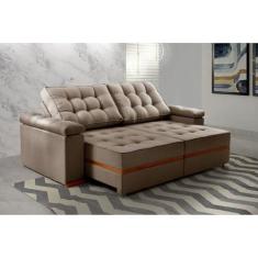 Imagem de Sofá Retrátil e Reclinável 2 Lugares Prada Linho Marrom