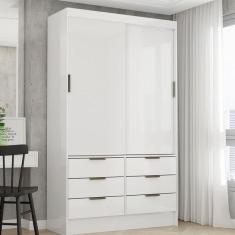 Imagem de Guarda-roupa De Solteiro 02 Portas E 06 Gavetas Sevilha Branco